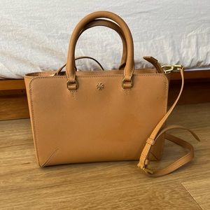 Tory Burch Crossbody Handbag - Light Cognac Brown Leather